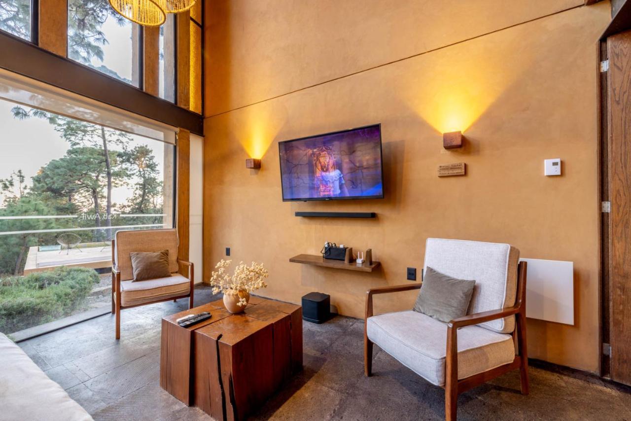 Cabana Lujo Con Alberca Climatizada Vistas Al Bosque De Mazamitla Eksteriør billede