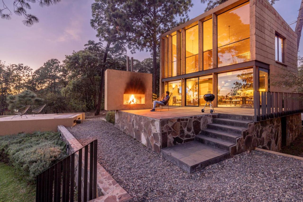 Cabana Lujo Con Alberca Climatizada Vistas Al Bosque De Mazamitla Eksteriør billede